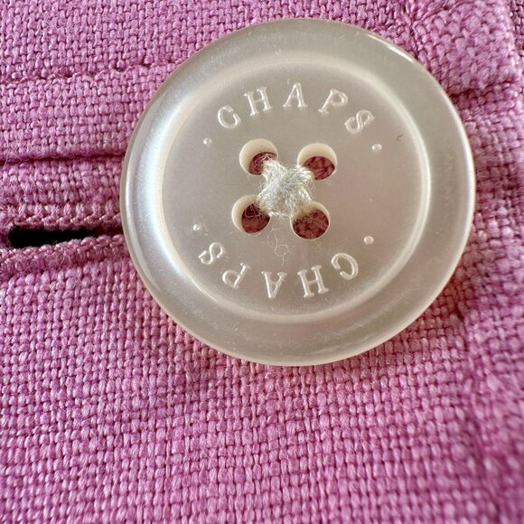 Chaps 100% Linen Blazer Jacket Women’s Size Petite Large Pink - Picture 10 of 16